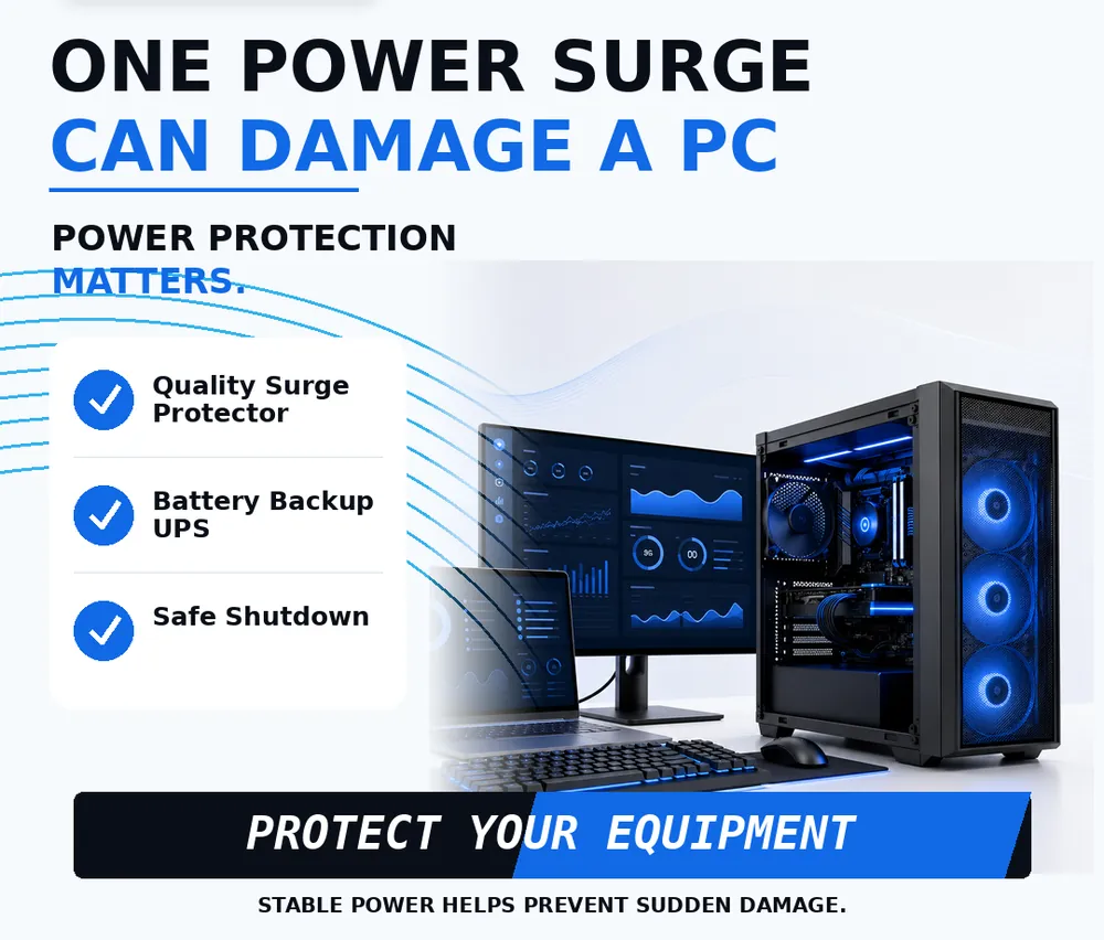 One Power Surge Can Damage a PC